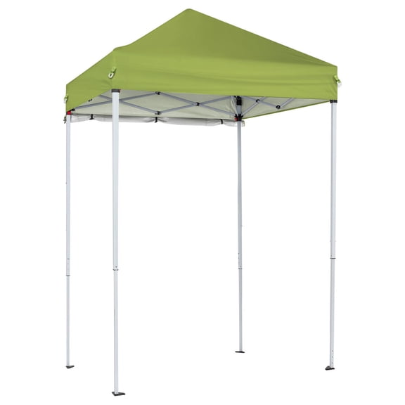 Spaco 5x5FT Outdoor Canopy with 1 Sidewall, Durable Oxford Fabric Adjustable Legs for Uneven Ground, Lightweight Green - Great for Garden Shade & Camping