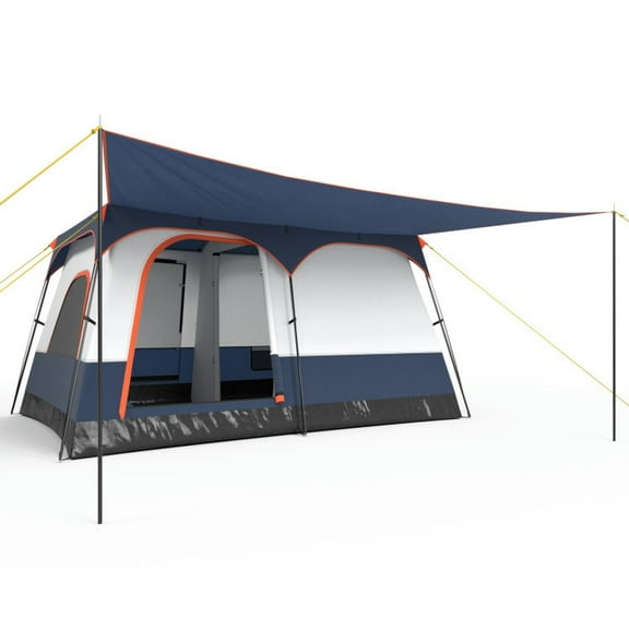 Spaco 6-8 Person Camping Tent with Double Rooms and 2 Doors, Camping Tent for Outdoor as Garden, Yard, Navy