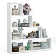 thumbnail image 1 of Spaco 6 Cubes Ladder Shelf Corner Bookshelf Storage Bookcase-White, Tall Bookshelf, Shelves for Living Room, Home Office, Bedroom, Balcony, 1 of 11