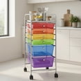 thumbnail image 1 of Spaco 6 Drawers Rolling Storage Cart Organizer-Transparent Multicolor, Craft Organizers and Storage, Multipurpose Organizer Cart for Home, Office, School, 1 of 8