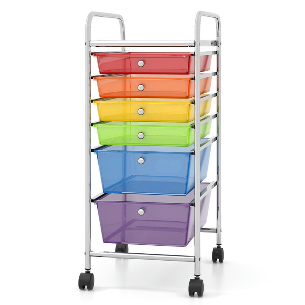 Spaco 6 Drawers Rolling Storage Cart Organizer-Transparent Multicolor, Craft Organizers and Storage, Multipurpose Organizer Cart for Home, Office, School Spaco 6 Drawers Rolling Storage Cart Organizer-Transparent Multicolor, Craft Organizers and Storage, Multipurpose Organizer Cart for Home, Office, School