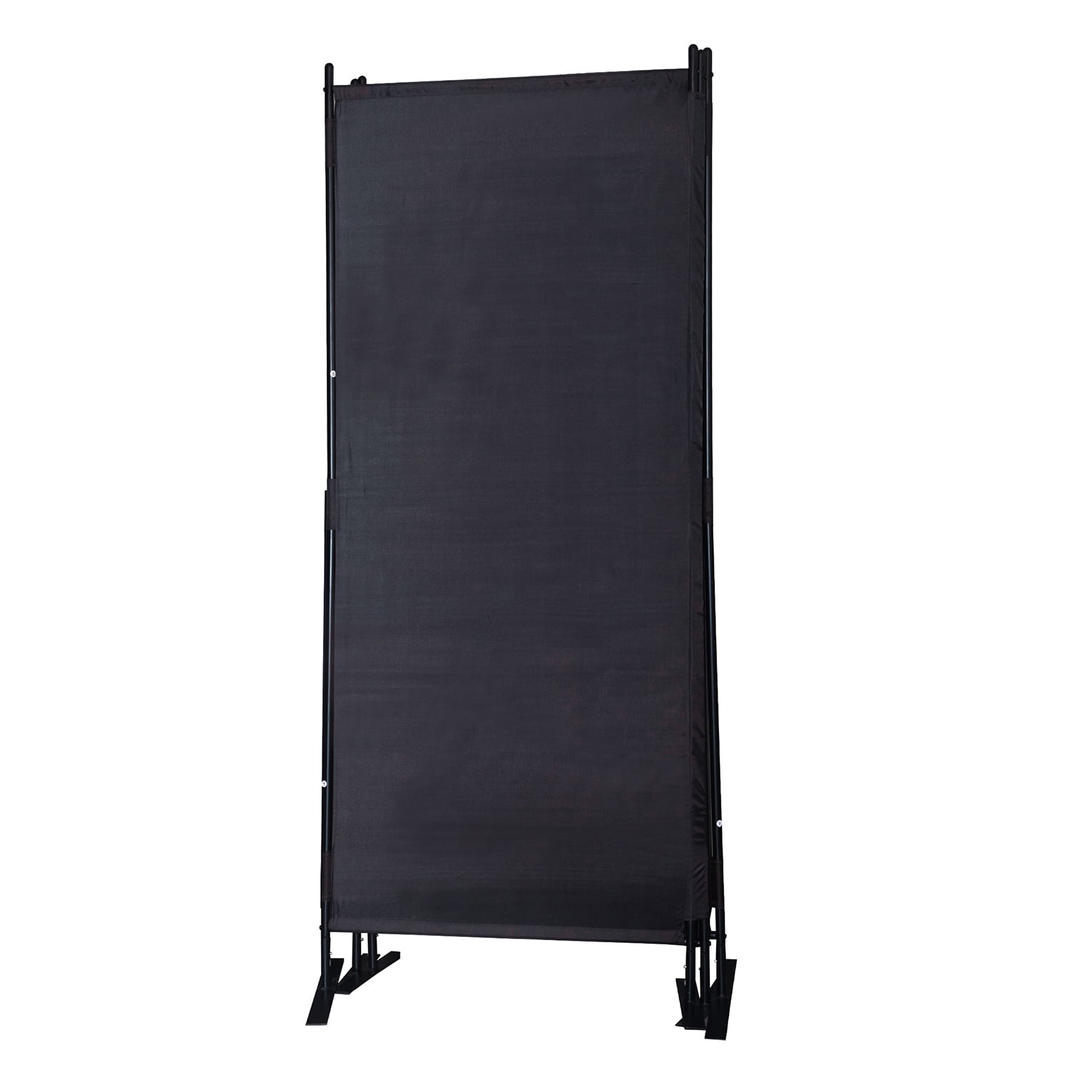 Spaco 6 Ft Modern Room Divider, 3-Panel Folding Privacy Screen w/ Metal Standing, Portable Wall Partition, Black, Portable Separating for Office Bedroom Hospital