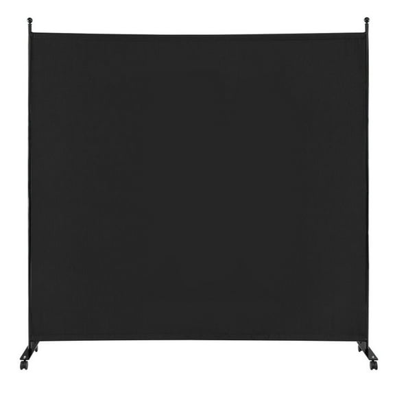 Spaco 6 Ft Single Panel Rolling Room Divider with Smooth Wheels, Functional Single Panel Room Divider, Folding Privacy Screen for Indoor, Black