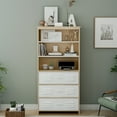 thumbnail image 1 of Spaco 6-Shelf Moline Standard Storage Cabinet Bookcase, White Bookshelf with 3 Drawers, 1 of 9