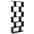 thumbnail image 1 of Spaco 6 Tier S-Shaped Bookshelf Storage Display Bookcase Decor Z-Shelf -Black, Tall Bookshelf, Shelves for Living Room, Home Office, Bedroom, Balcony, 1 of 6