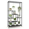 thumbnail image 1 of Spaco 6-Tier Tall Plant Stand, 71 Inch Metal Plant Shelf with 10 Hanging Hooks for Indoor and Outdoor, Black, 1 of 9