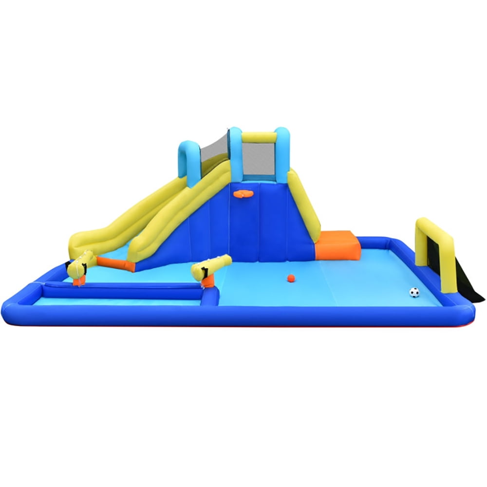 Spaco 6-in-1 Inflatable Water Slide Jumping House without Blower, Jumping Castle Family Backyard Bouncy Castle, Durable Sewn with Extra Thick Material, Idea for Kids
