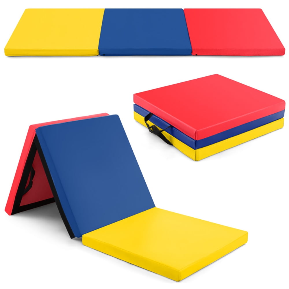 Removable Mat Spaco 6 x 2 FT Tri-Fold Gym Mat with Handles and Removable Zippered ...