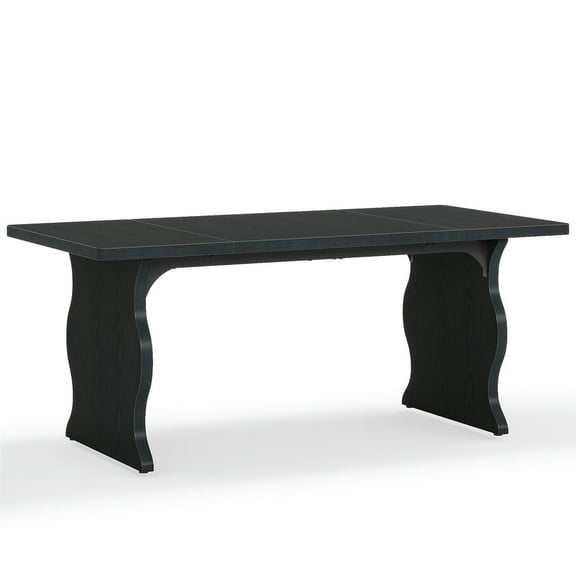 Spaco 63" Dining Table, Modern Rectangular Kitchen Table for 4-6, Dining Table for Indoor as Living Room, Kitchen, Black