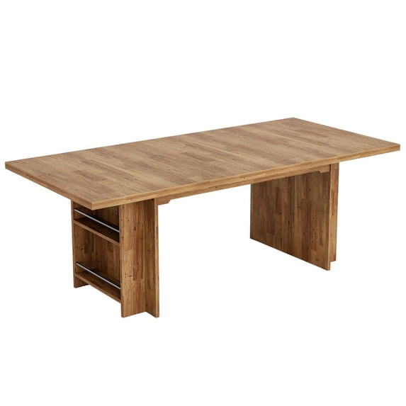 Spaco 63" Executive Desk, Large Wood Computer Writing Table with Storage, Desk for Indoor as Home, Office, Brown