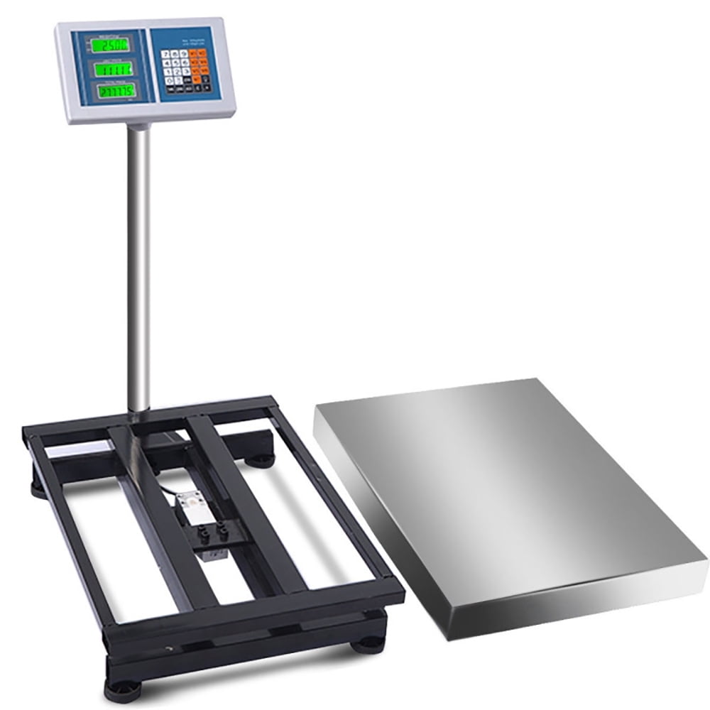 Spaco 660 lbs Weight Computing Digital Floor Platform Scale, Price Computing Scale, Commercial Food Meat Produce Weighing Scale in lb & kg