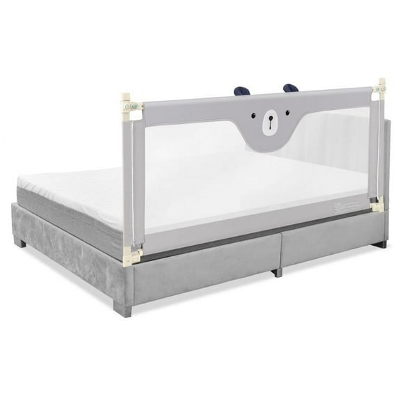 Spaco 69 inch Vertical Lifting Baby Bedrail Guard with Lock, Toddler Bed Rail, Bed Rail for Toddlers, Bed Rail for Queen, King, Twin, and Bunk Size Beds, Gray