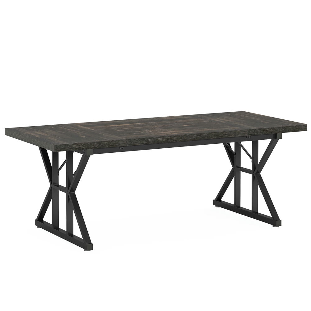 Spaco 6FT Conference Table, Rectangle Meeting Room Table Executive Desk, Desk for Indoor as Home, Office, Black
