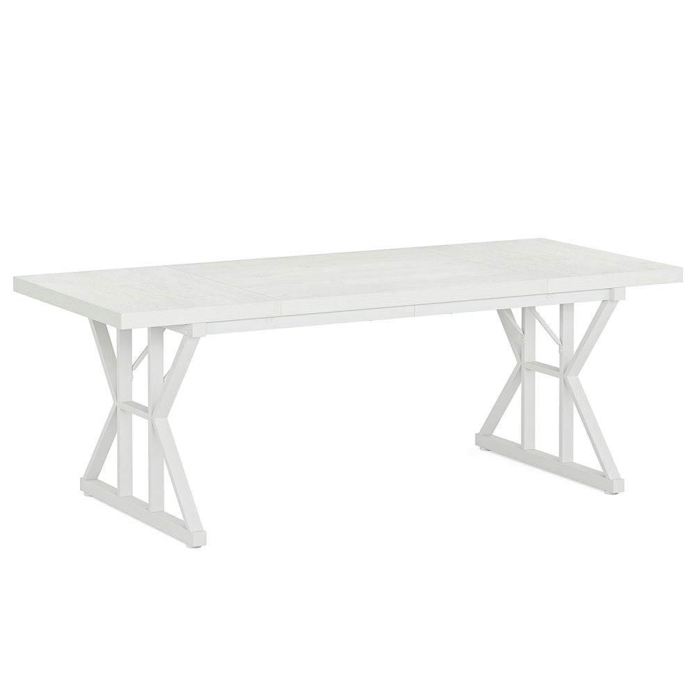 Spaco 6FT Conference Table, Rectangle Meeting Room Table Executive Desk, Desk for Indoor as Home, Office, White