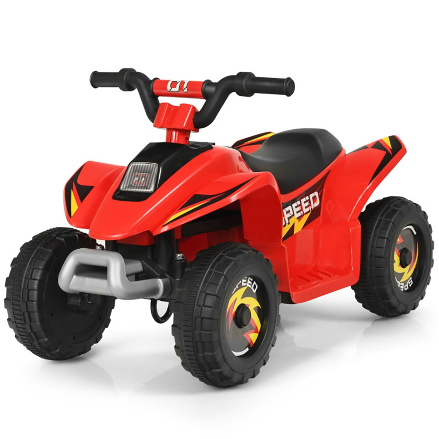 Spaco 6V Kids Electric Quad ATV 4 Wheels Ride, Toddler Ride On Toy Toddlers Forward&Reverse Red