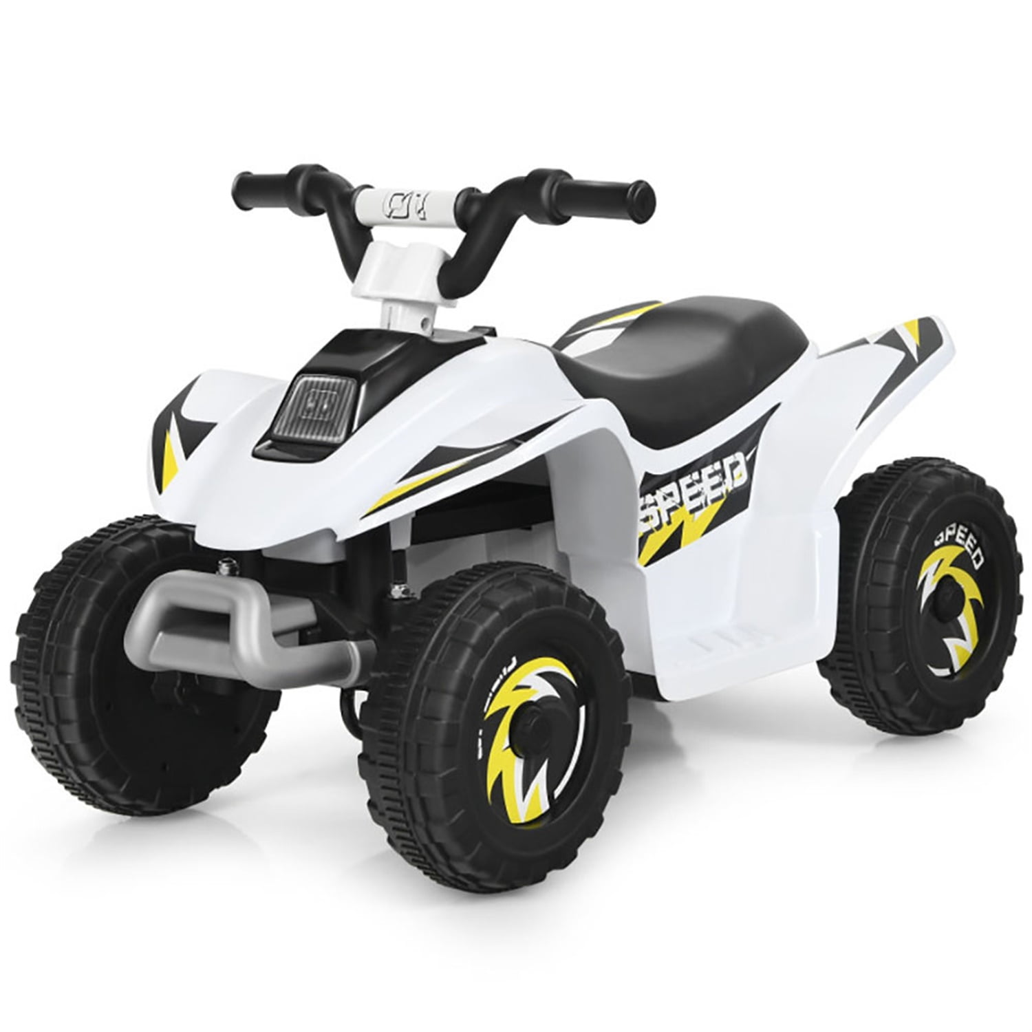 Spaco 6V Kids Electric Quad ATV 4 Wheels Ride, Toddler Ride On Toy Toddlers Forward&Reverse White Spaco 6V Kids Electric Quad ATV 4 Wheels Ride, Toddler Ride On Toy Toddlers Forward&Reverse White