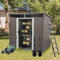 thumbnail image 1 of Spaco 6ft x 5ft Outdoor Metal Storage Transparent plate Garbage Can,Outdoor Metal Shed for Tool,Garden, 1 of 8