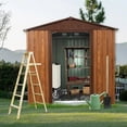 thumbnail image 1 of Spaco 6ft x 6ft Outdoor Metal Storage Shed with Metal Floor Base, Outdoor Storage Shed, Garbage Can,Outdoor Metal Shed for Tool,Garden, 1 of 15