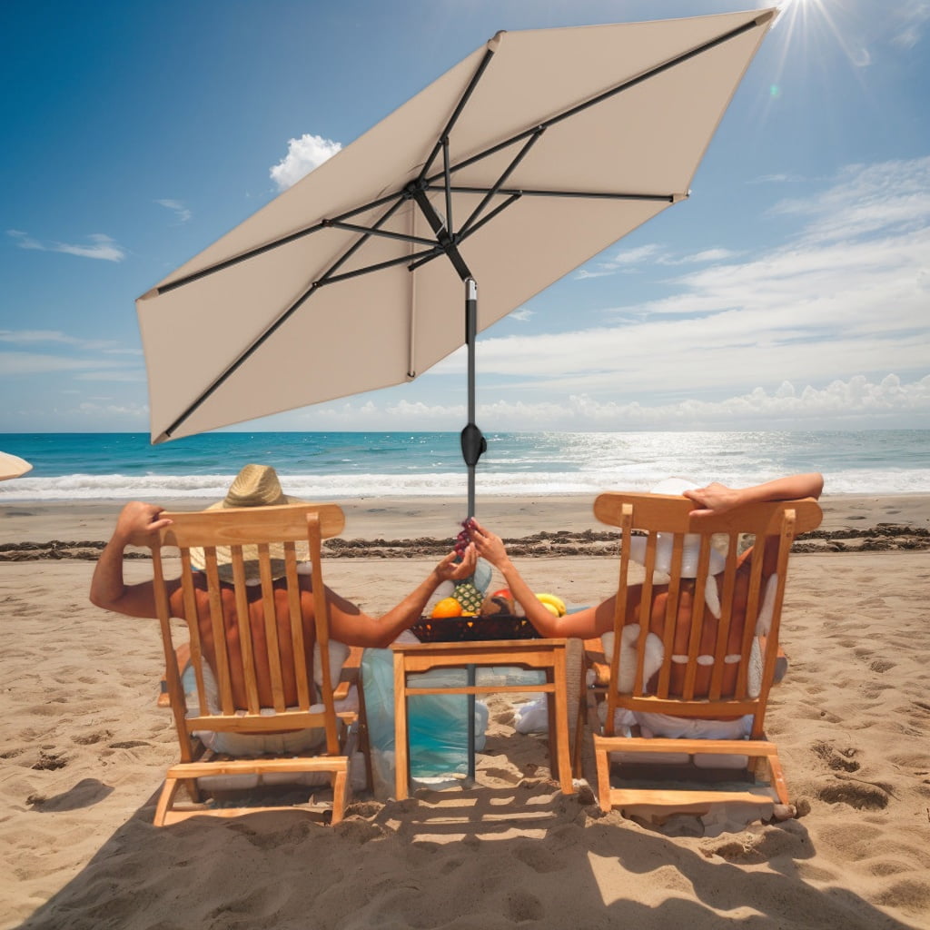 11 foot red patio umbrella 8 x 11-Ft Rectangle Patio Umbrella with Red Orange Terracotta Canopy Shade