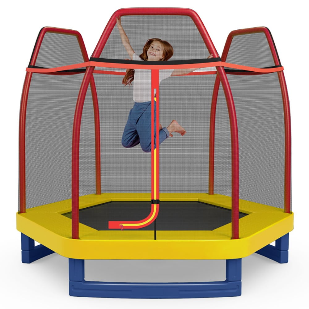 Spaco 7 Feet Kids Recreational Bounce Jumper Trampoline-Red, Bounce Trampoline for Outdoor as Garden, Park