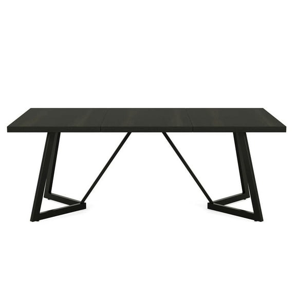 Spaco 70.8" Dining Table, Modern Rectangular Kitchen Table for 6-8, Dining Table for Indoor as Living Room, Kitchen, Black
