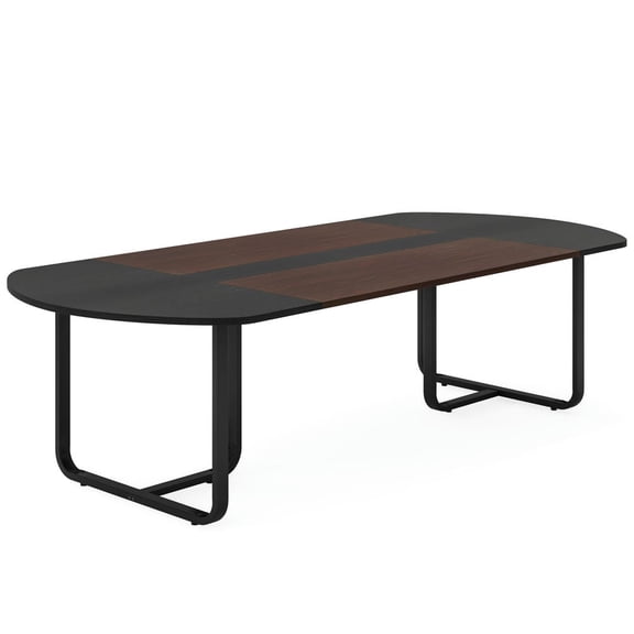 Spaco 70.86" Oval Dining Table, Modern Kitchen Table for for 6-8 People, Dining Table for Indoor as Living Room, Kitchen, Brown
