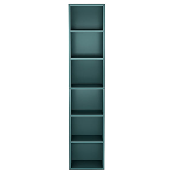 Spaco 70.9" Corner Bookcase, Modern 6-Tier Narrow Cube Display Shelves, Bookcase for Indoor, Blue