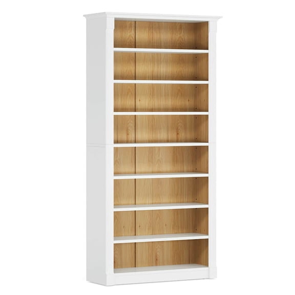 Spaco 70.9" Tall Bookcase, Modern 8-Tier Bookshelf Freestanding Display Shelf, High-Quality Engineered Wood Bookcase for Indoor as Home, Office, White