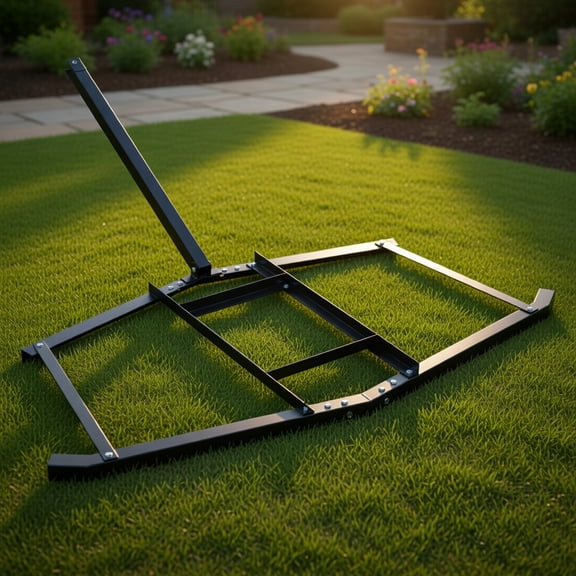 Spaco 74" Heavy-Duty Tow-Behind Landscape Rake for Driveways, Gardens & Farms, Powder-Coated Steel, Reinforced Frame, 80 lb Brick Load Capacity
