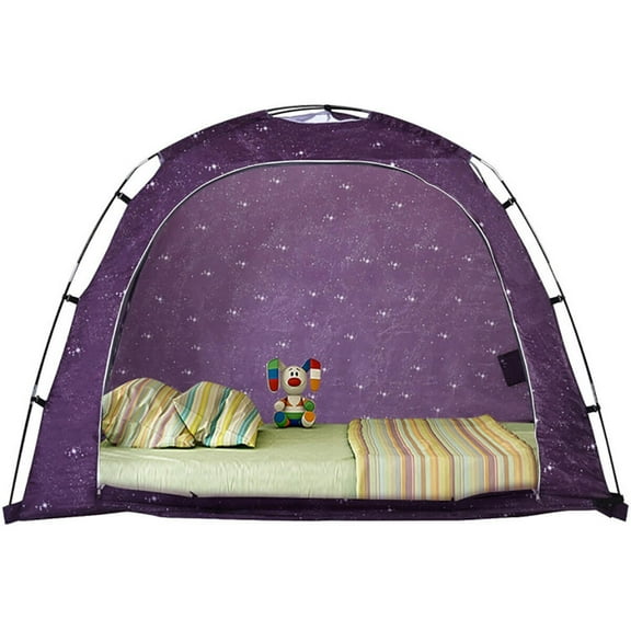 Spaco 75" Camping Bed Tent with Carry Bag, Indoor Privacy Play Tent on Bed, Lightweight Outdoor Tent for Backpacking, Hiking, Purple