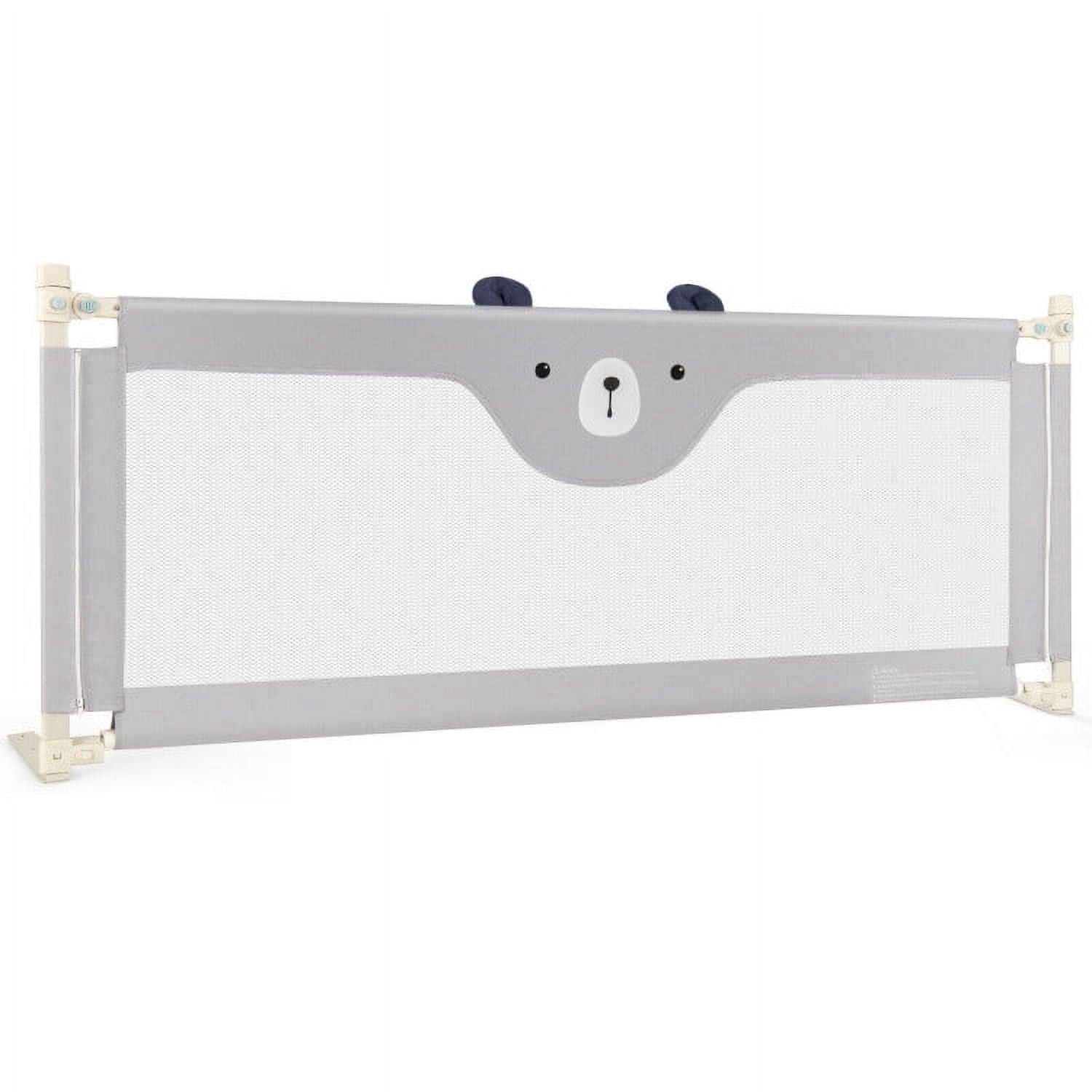 Spaco 77 inch Vertical Lifting Baby Bedrail Guard with Lock, Toddler Bed Rail, Bed Rail for Toddlers, Bed Rail for Queen, King, Twin, and Bunk Size Beds, Gray