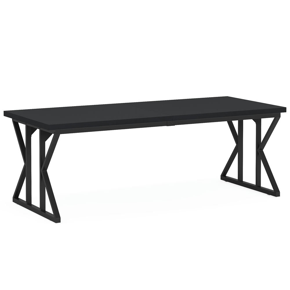 Spaco 78.7" Executive Desk, Large Computer Desk Two Person Desk for Indoor as Home, Office, Desk for Indoor as Home, Office, Black