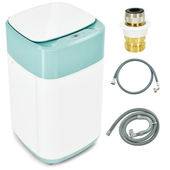 Spaco 8 Lbs Portable Fully Automatic Washing Machine with Drain Pump, Portable and Powerful Washer with High-Efficient 360° Tumbling Washing, Compact Laundry Washer for Indoor, Green