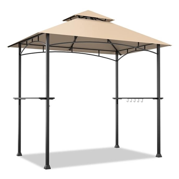 Spaco 8 x 5 Feet 2-Tier BBQ Grill Gazebo Barbecue Canopy, Party Tent for Outside Party Waterproof Tent BBQ Shelter