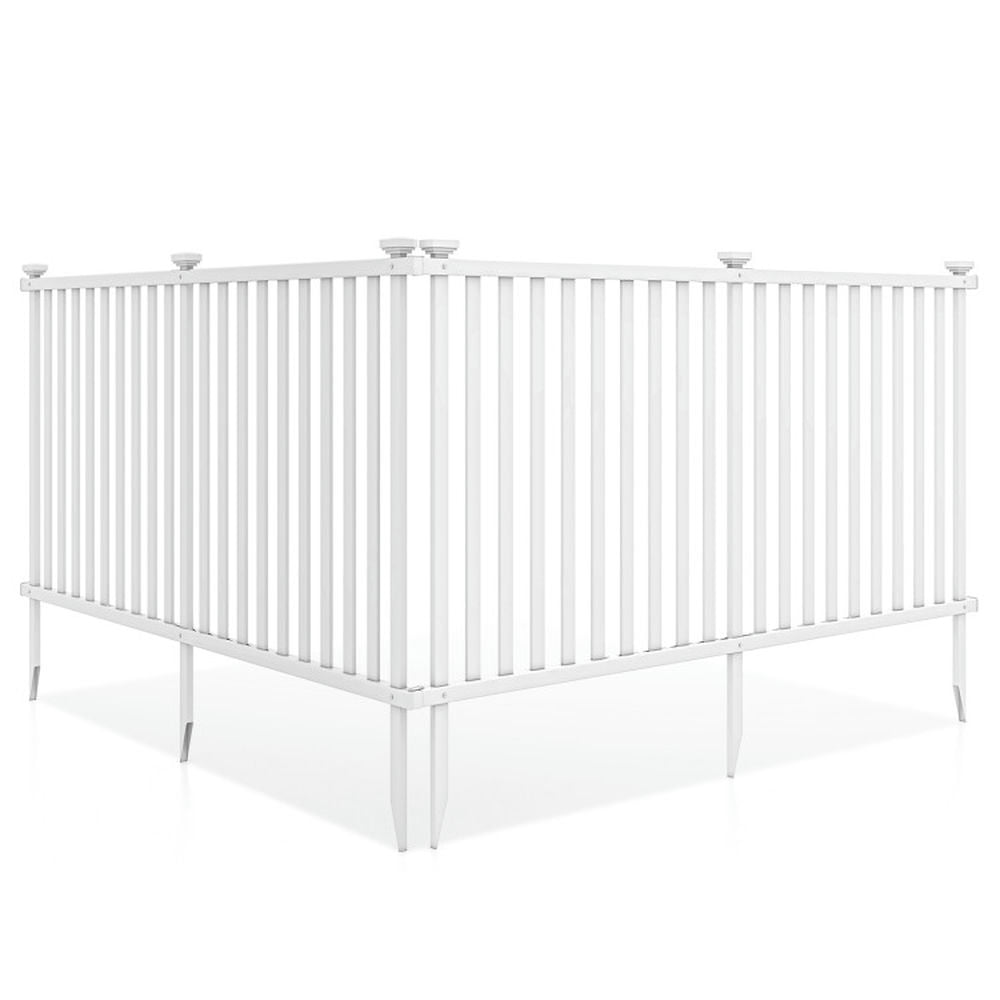Spaco 80 x 51 Inch Vinyl Picket Fence Set of 2, Versatile Fence Panel, Picket Fence for Outdoor as Garden, Patio, White Spaco 80 x 51 Inch Vinyl Picket Fence Set of 2, Versatile Fence Panel, Picket Fence for Outdoor as Garden, Patio, White