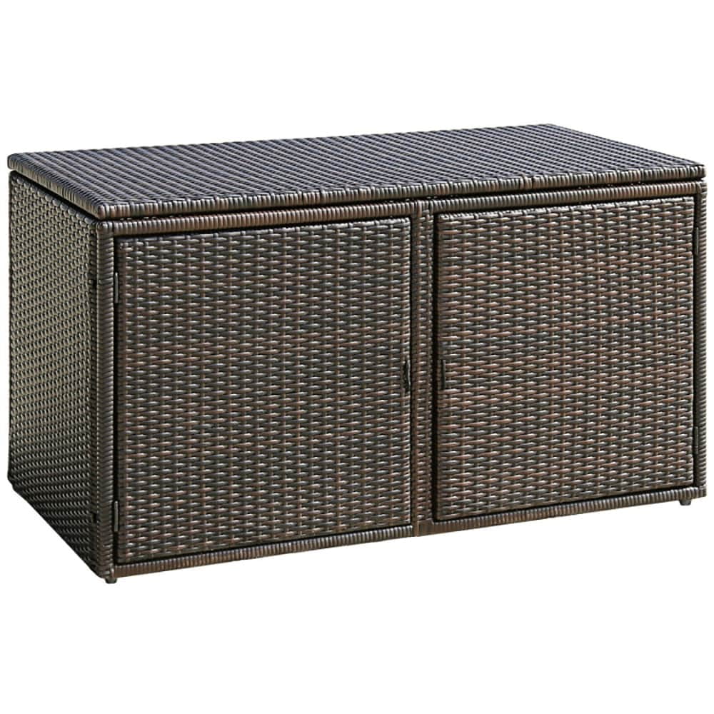Spaco 88 Gallon Garden Patio Rattan Storage Container Box, Storage Box ...