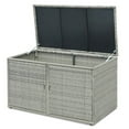 thumbnail image 1 of Spaco 88 Gallon Garden Patio Rattan Storage Container Box, Versatile Storage Box for Outdoor, Gray, 1 of 12