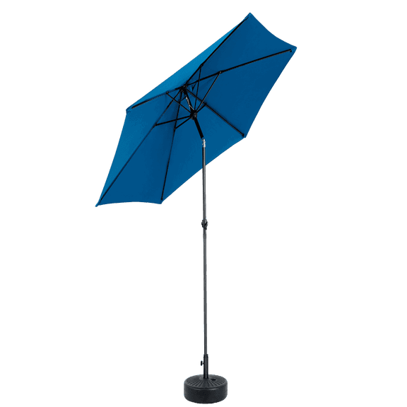 Spaco 9 FT Outdoor Patio Umbrella, Outdoor Table Umbrella with Push Button Tilt and Crank, Market Umbrella 6 Sturdy Ribs(Base Not Included) for Outdoor, Dark Blue