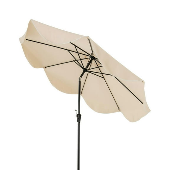 Spaco 9 FT Patio Umbrella with Crank Handle and Push Button Tilt-Beige, Outdoor Table Umbrella, Yard Umbrella, Market Umbrella