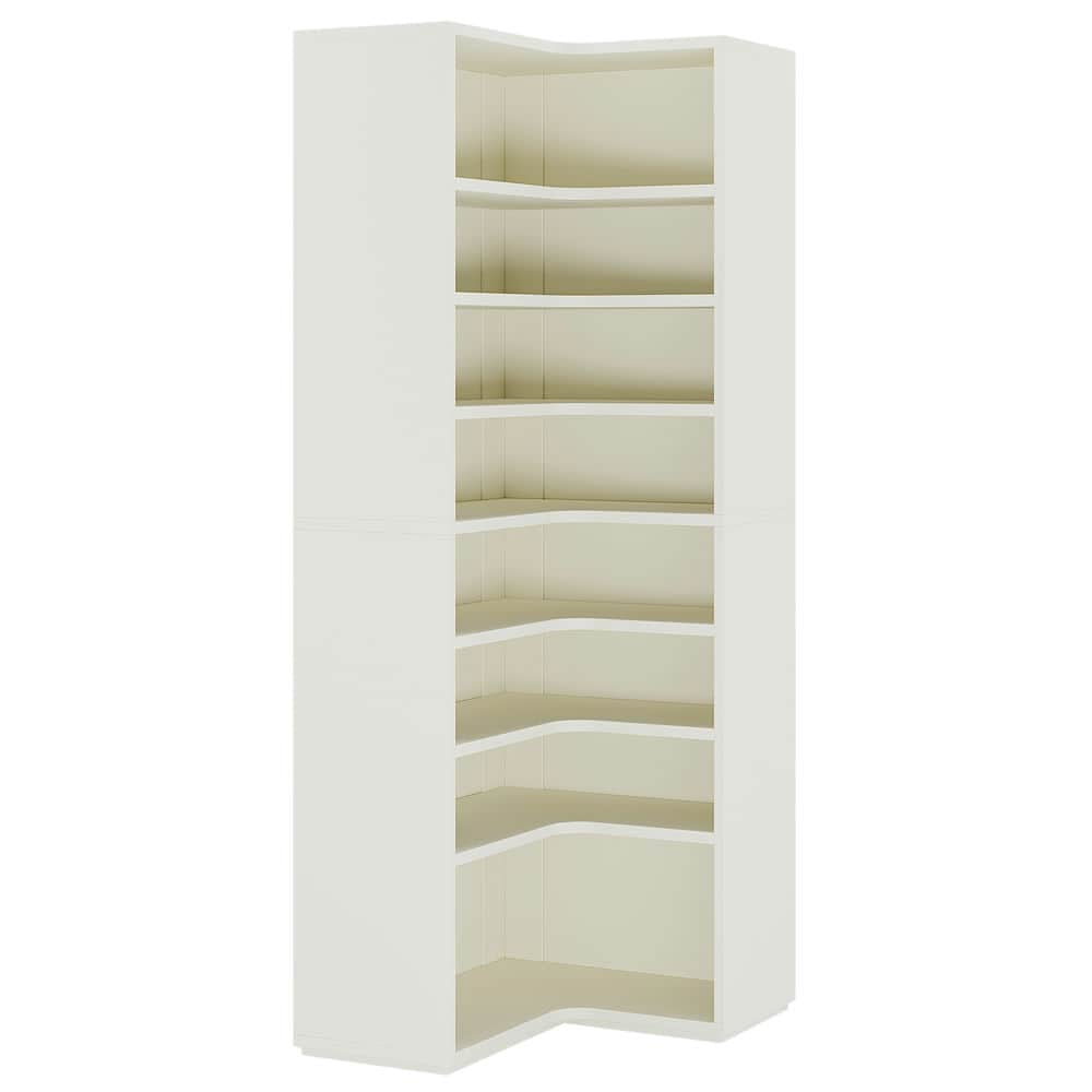 Spaco 9-Tier Shoe Cabinet, 24-32 Pairs Freestanding Shoe Rack Shoe Organizer, Sleek and Modern Shoe Cabinet for Indoor as Home, Office, White
