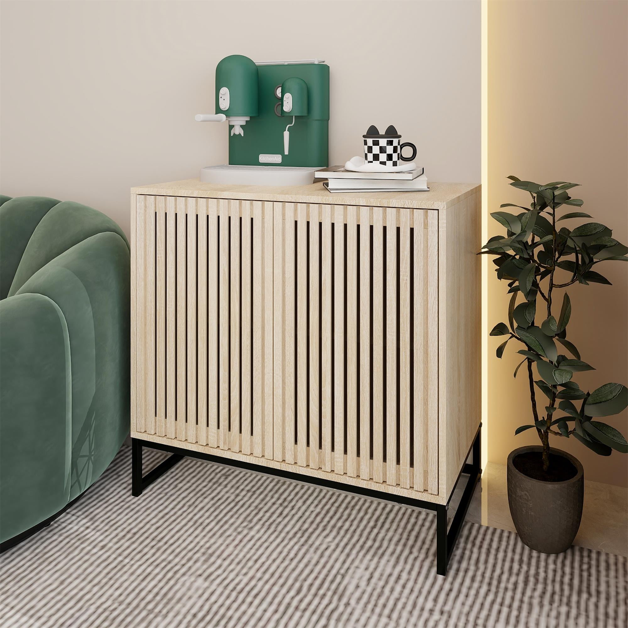 Spaco Accent Storage Cabinet, 2 Door Sideboard Cabinet with Adjustable Shelf, Cabinet for Living Room, Bedroom, Dining Room, Study, Natural Spaco Accent Storage Cabinet, 2 Door Sideboard Cabinet with Adjustable Shelf, Cabinet for Living Room, Bedroom, Dining Room, Study, Natural