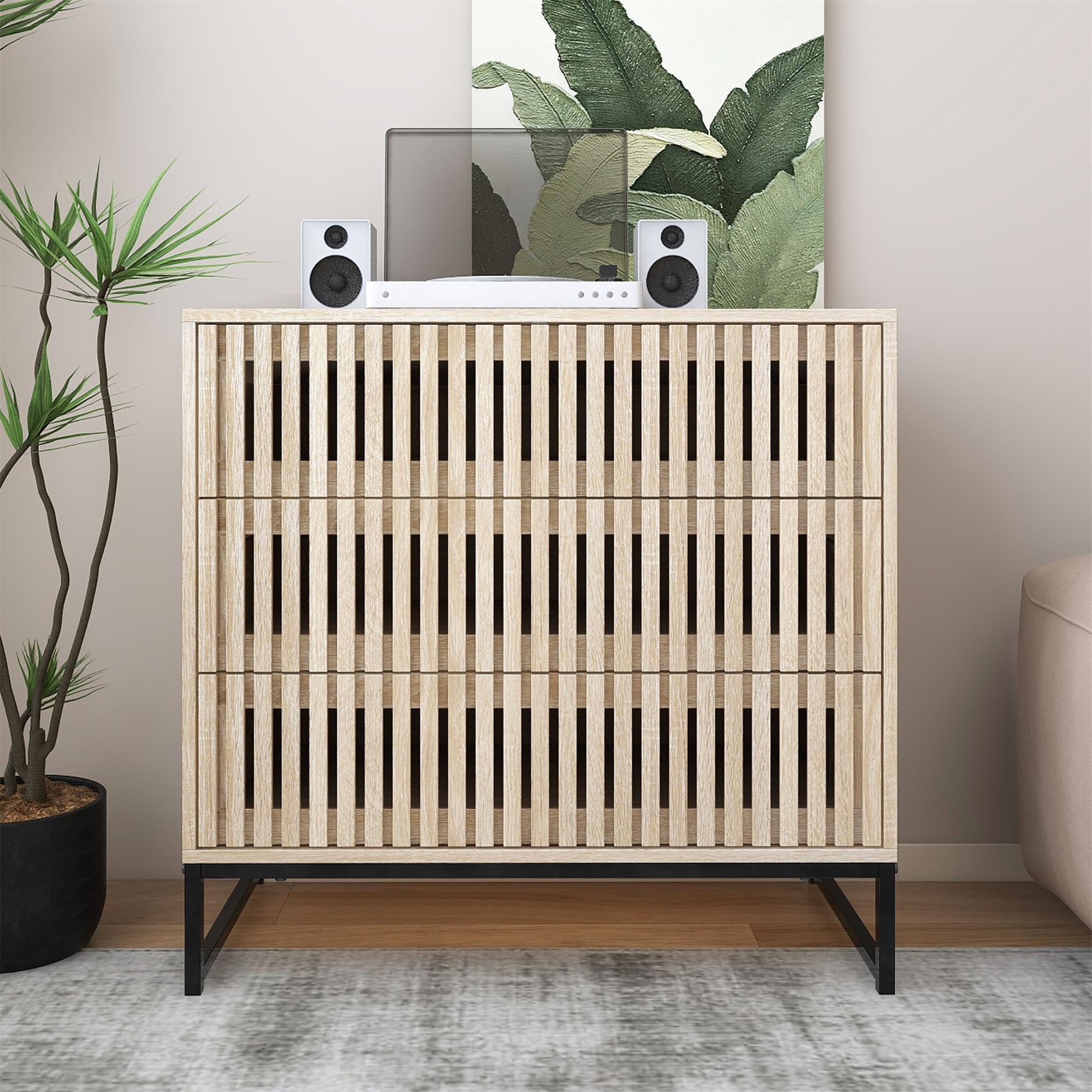 Spaco Accent Storage Cabinet, Sideboard Cabinet with 3 Drawer, Adjustable Shelf for Living Room, Bedroom, Dining Room, Study, Natural Spaco Accent Storage Cabinet, Sideboard Cabinet with 3 Drawer, Adjustable Shelf for Living Room, Bedroom, Dining Room, Study, Natural