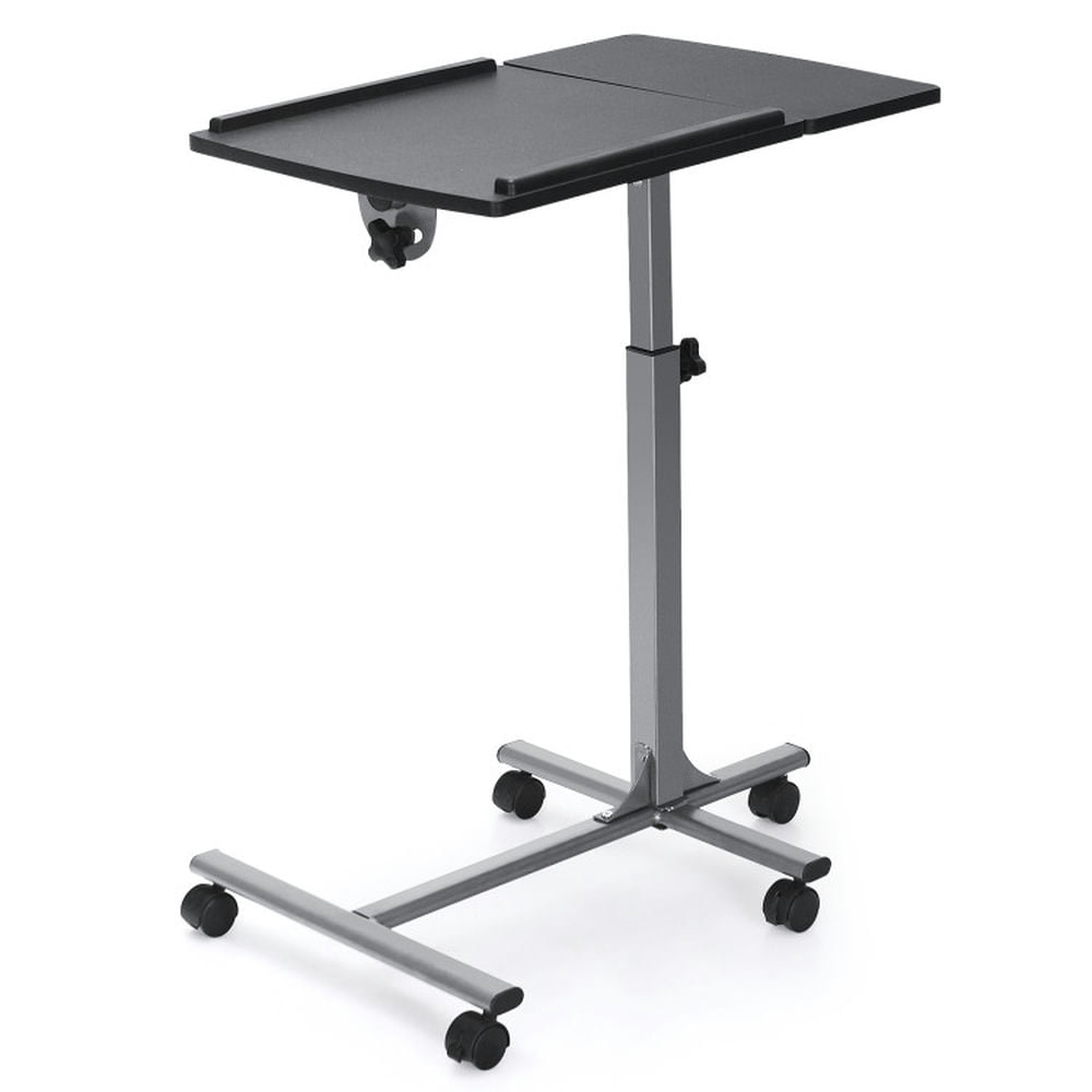 Spaco Adjustable Angle Height Rolling Laptop Table-Black, Office Furniture, Portable Desk for Home and Office Spaco Adjustable Angle Height Rolling Laptop Table-Black, Office Furniture, Portable Desk for Home and Office