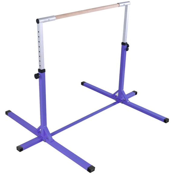 Spaco Adjustable Gymnastics Horizontal Bar for Kids-Purple, Height Adjustable Junior Training Bar for Home
