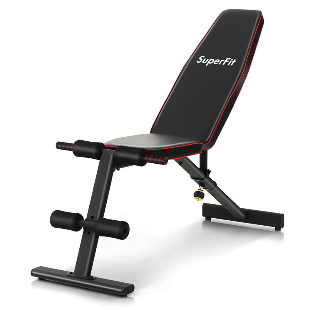 Spaco Adjustable Weight Bench, Strength Training Bench for Full Body Workout, Multi-Function Heavy-Duty Exercise Equipment, Black