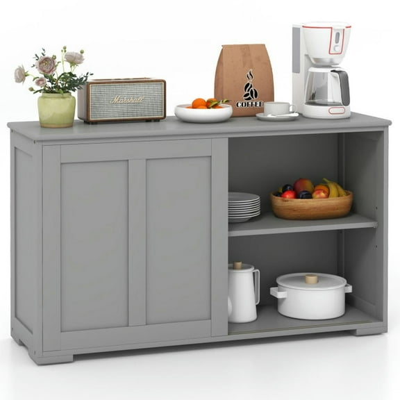 Spaco Antique Stackable Kitchen Storage Sideboard, Versatile Usage Cabinet with Height Adjustable Shelf, Cabinet for Indoor, Gray