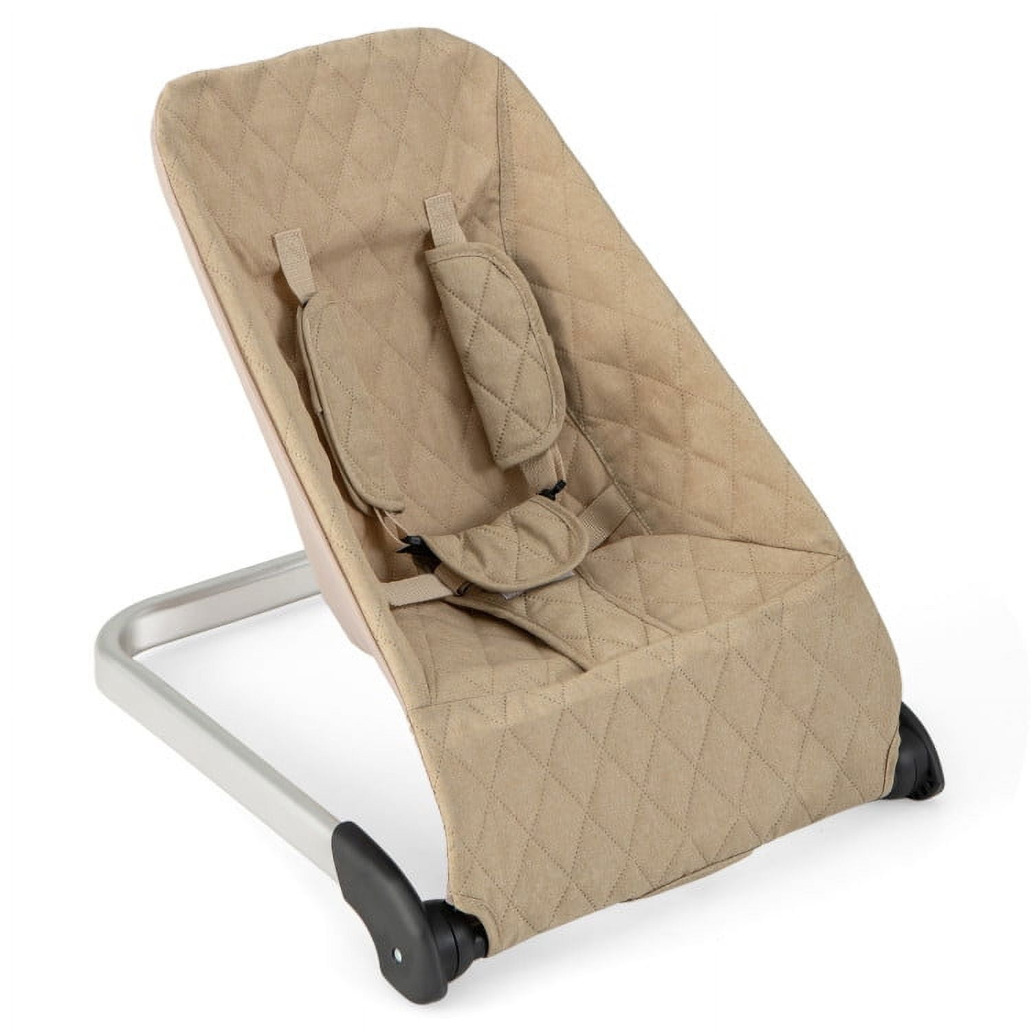 Spaco Baby Bouncer Seat with Aluminum and Metal Frame-Beige, Baby Bouncer Seat for Infants 0-12 Months Spaco Baby Bouncer Seat with Aluminum and Metal Frame-Beige, Baby Bouncer Seat for Infants 0-12 Months