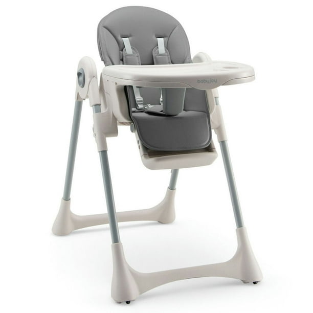 Spaco Baby Folding High Chair Dining Chair with Adjustable Height and Footrest Gray Compact and Portable High Chair Foldable High Chair High Chairs