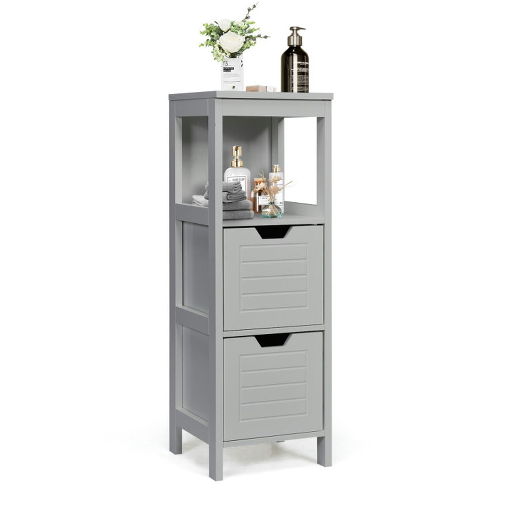 Modern Gray MDF Accent Cabinet with Safety Drawers
