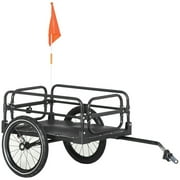 Spaco Bike Cargo Trailer Bike Wagon Bicycle Trailer with Suspension for Outdoor, Triple Safety Features, 16 Wheels, 88 lbs Max Load, Black